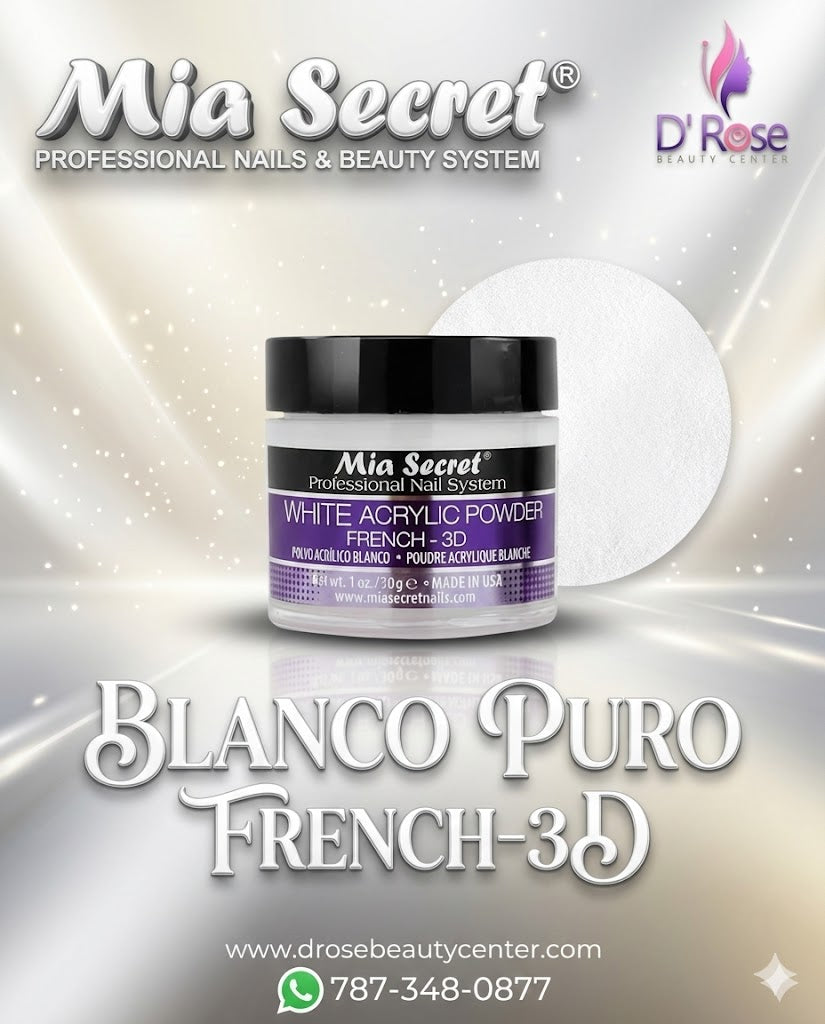 💖✨ Mia Secret® White Acrylic Powder French-3D 1 oz | Blanco Puro Profesional (PL420-W) ✨💖