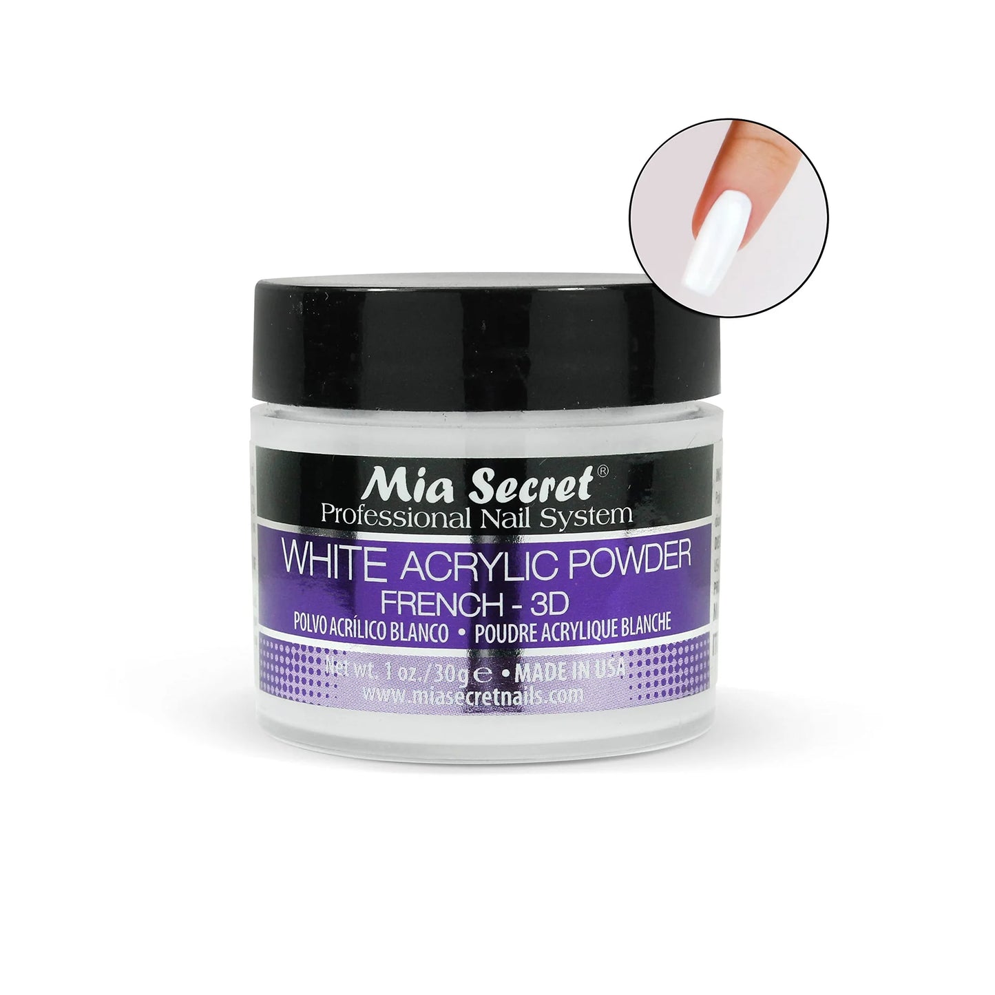 💖✨ Mia Secret® White Acrylic Powder French-3D 1 oz | Blanco Puro Profesional (PL420-W) ✨💖