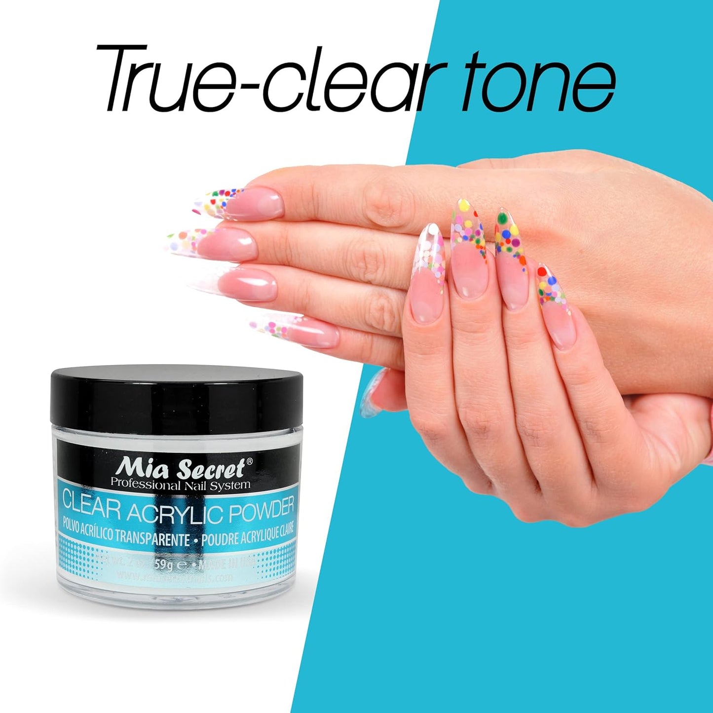 💎✨ Mia Secret® Clear Acrylic Powder 2 oz (59 g) – Acrílico Transparente Profesional PL430-C ✨💎