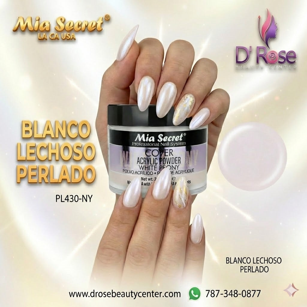 💖✨ Mia Secret® Cover WHITE PEONY 2 oz – Acrílico Cover Profesional PL430-NY ✨💖