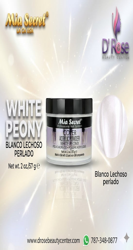 💖✨ Mia Secret® Cover WHITE PEONY 2 oz – Acrílico Cover Profesional PL430-NY ✨💖