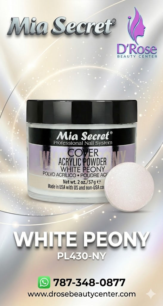 💖✨ Mia Secret® Cover WHITE PEONY 2 oz – Acrílico Cover Profesional PL430-NY ✨💖