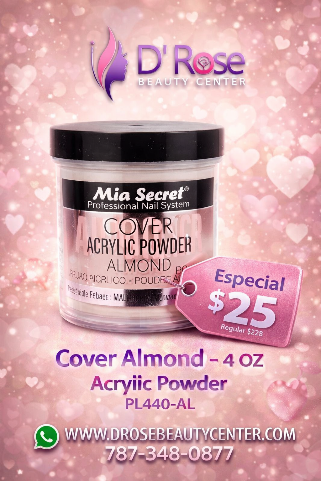 💖✨ Mia Secret® Cover Almond – Acrílico Cover Profesional 4 oz (PL440-AL) ✨💖