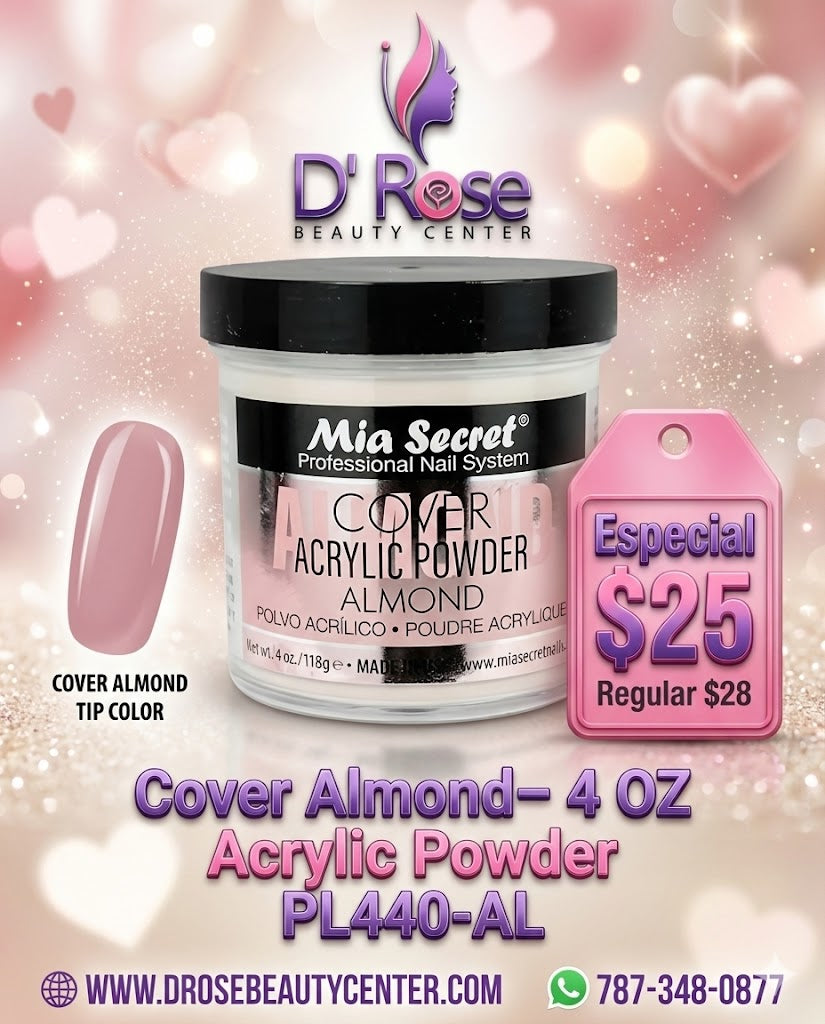 💖✨ Mia Secret® Cover Almond – Acrílico Cover Profesional 4 oz (PL440-AL) ✨💖