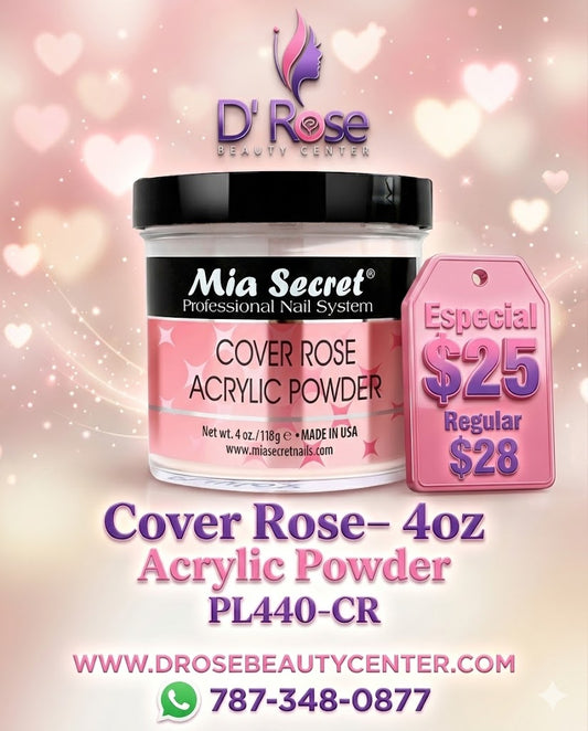 💖✨ Mia Secret® Cover ROSE – Acrílico Cover Profesional 4 oz | PL440-CR ✨💖