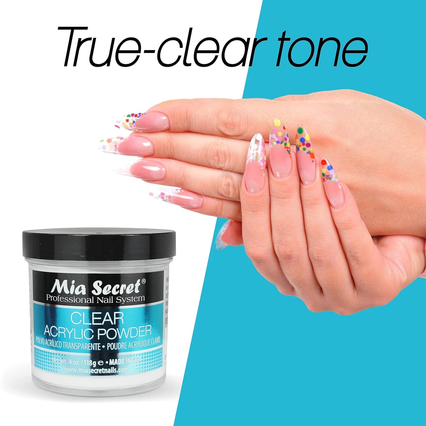 💎✨ Mia Secret® Clear Acrylic Powder 4 oz (118 g) – Acrílico Transparente Profesional PL440-C ✨💎