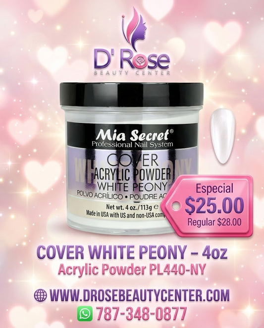 💖✨ Mia Secret® Cover WHITE PEONY 4 oz | Acrílico Cover Profesional PL440-NY ✨💖