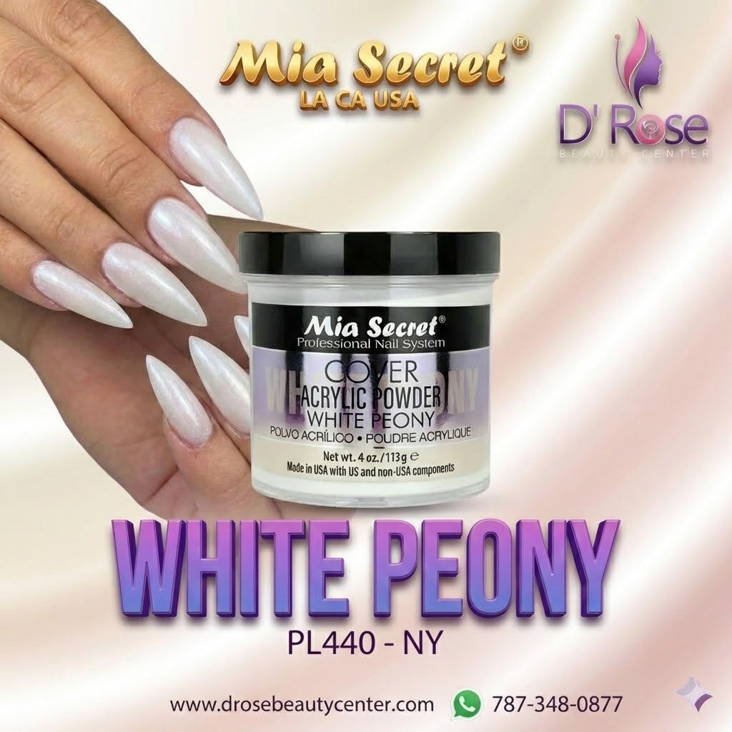 💖✨ Mia Secret® Cover WHITE PEONY 4 oz | Acrílico Cover Profesional PL440-NY ✨💖