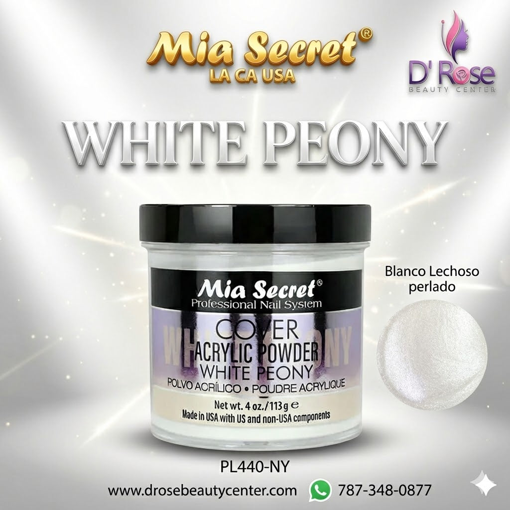 💖✨ Mia Secret® Cover WHITE PEONY 4 oz | Acrílico Cover Profesional PL440-NY ✨💖