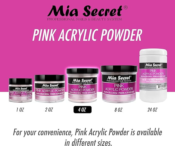 💖✨ Mia Secret® Pink Acrylic Powder 4 oz – Elegancia Natural Profesional (PL440-P) ✨💖
