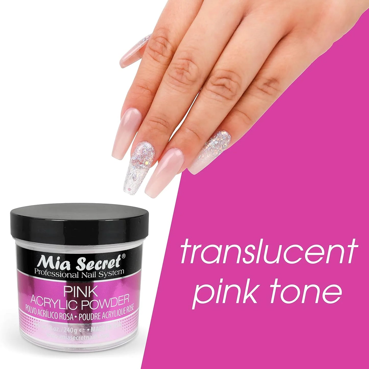 💖✨ Mia Secret® Pink Acrylic Powder 4 oz – Elegancia Natural Profesional (PL440-P) ✨💖
