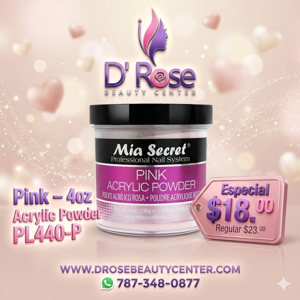 💖✨ Mia Secret® Pink Acrylic Powder 4 oz – Elegancia Natural Profesional (PL440-P) ✨💖