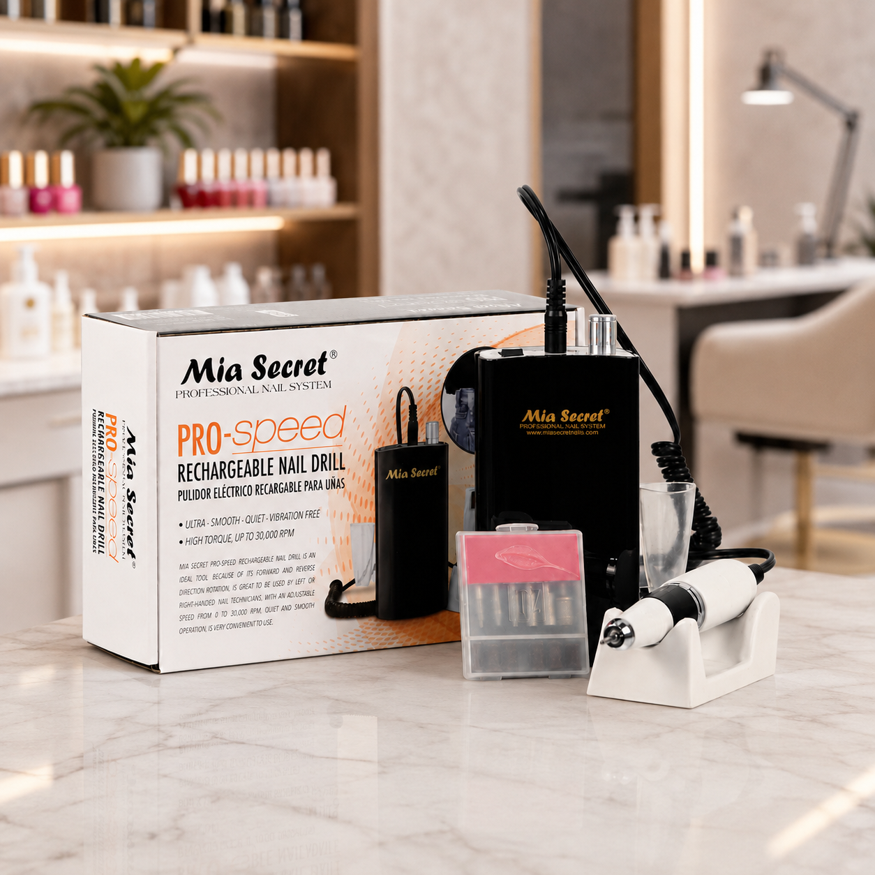 Mia Secret Pro-Speed PRO-267 – Pulidor Eléctrico Recargable Profesional 30,000 RPM