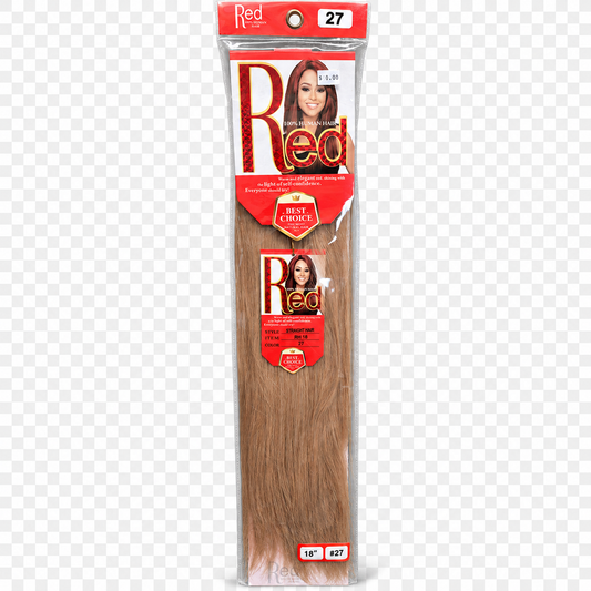 Red 100% Human Hair Straight Hair Color #27 18"