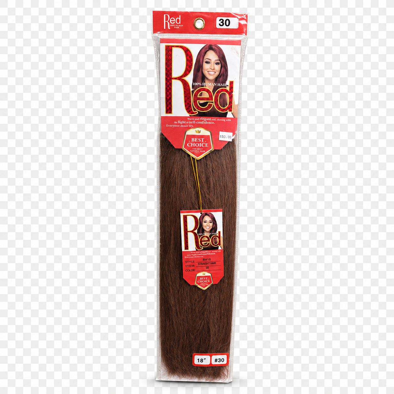 Red 100% Human Hair Straight Hair Color #30 18"