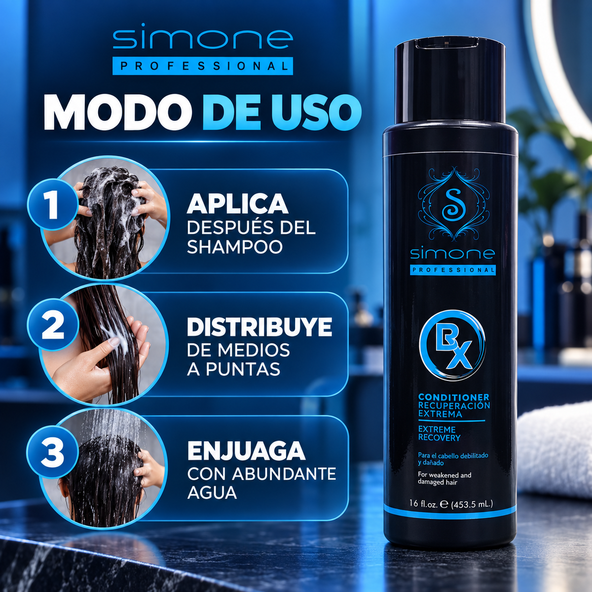 Simone Professional Botox Acondicionador Recuperación Extrema 16 oz – SBA16