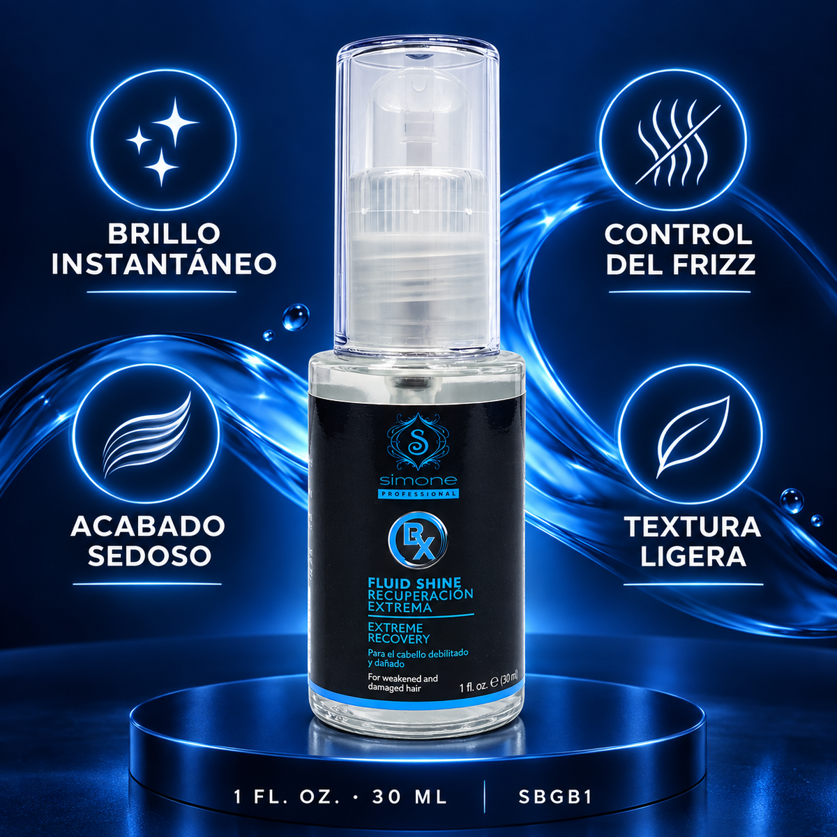 Simone Professional Botox Gotas de Brillo Recuperación Extrema 1 oz
