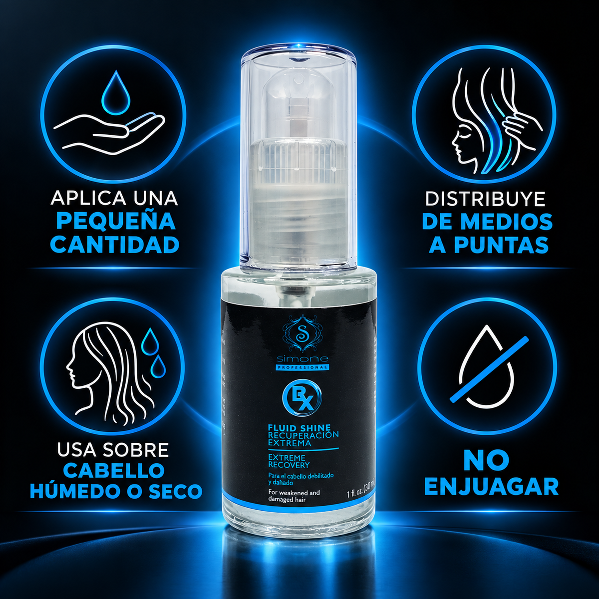 Simone Professional Botox Gotas de Brillo Recuperación Extrema 1 oz