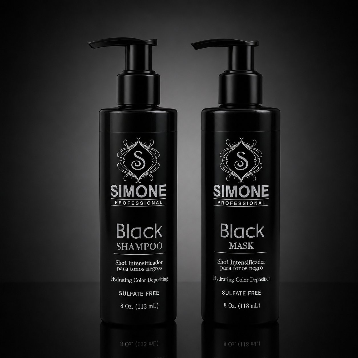 Simone Professional Black Care Kit 2 Piezas – Black Shampoo + Black Mask – SBK2