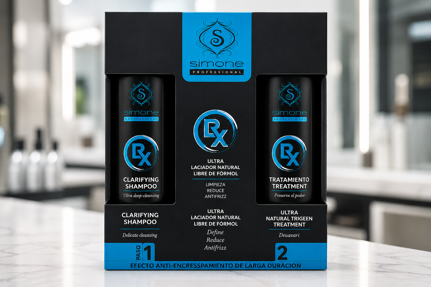 💙 Simone Professional RX Ultra Laciador Natural Kit 2 Pasos Libre de Formol SBKL5