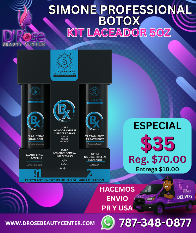 💙 SIMONE PROFESSIONAL BOTOX – KIT LACEADOR ANTI FRIZZ 5OZ