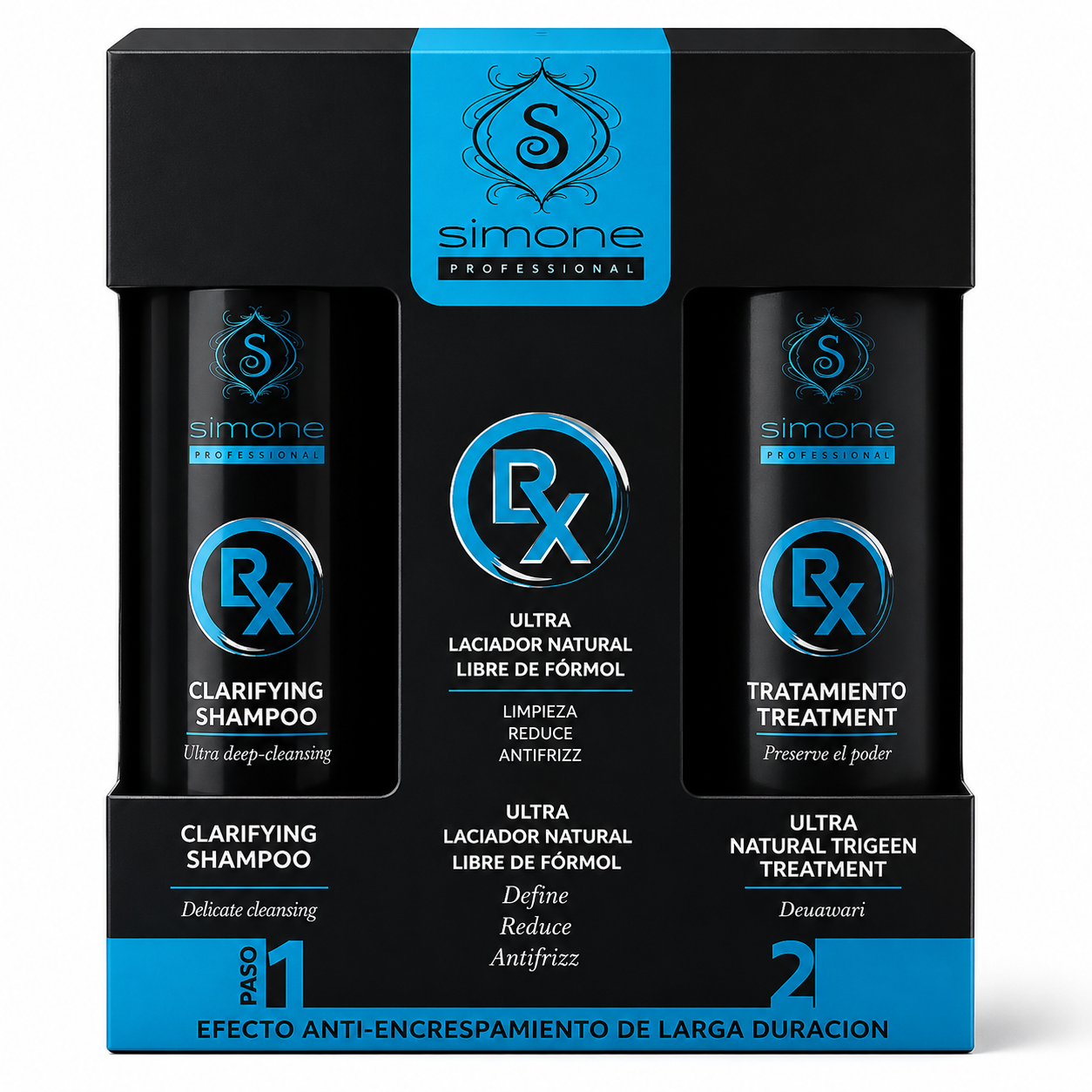 💙 Simone Professional RX Ultra Laciador Natural Kit 2 Pasos Libre de Formol SBKL5