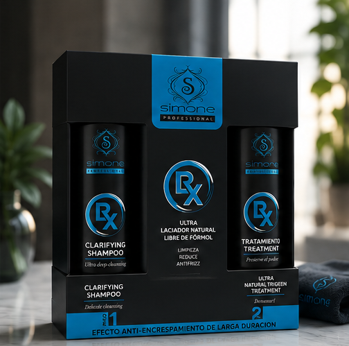 💙 Simone Professional RX Ultra Laciador Natural Kit 2 Pasos Libre de Formol SBKL5