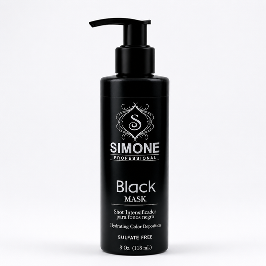 Simone Professional Black Mask 8 oz – Mascarilla Intensificadora para Tonos Negros