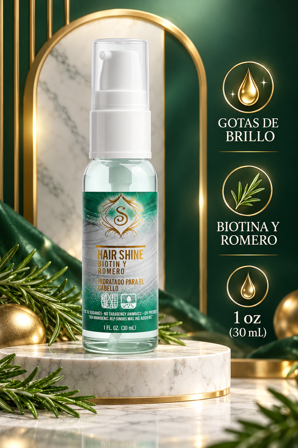 Simone Professional Gotas de Brillo Biotina y Romero 1 oz SBRGB1