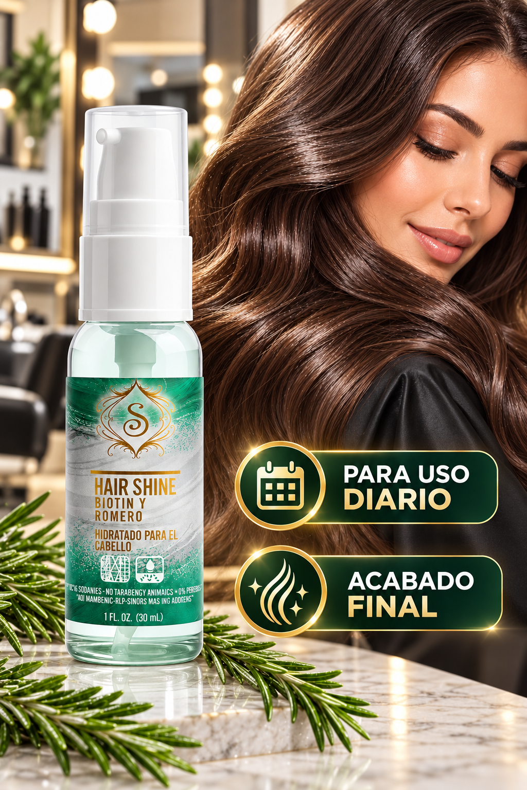 Simone Professional Gotas de Brillo Biotina y Romero 1 oz SBRGB1
