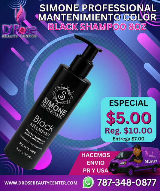 🖤 SIMONE PROFESSIONAL BLACK SHAMPOO 8oz