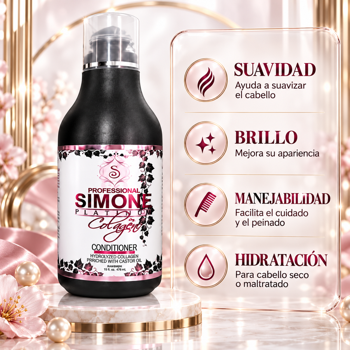 Simone Professional Platinum Collagen Acondicionador 16 oz