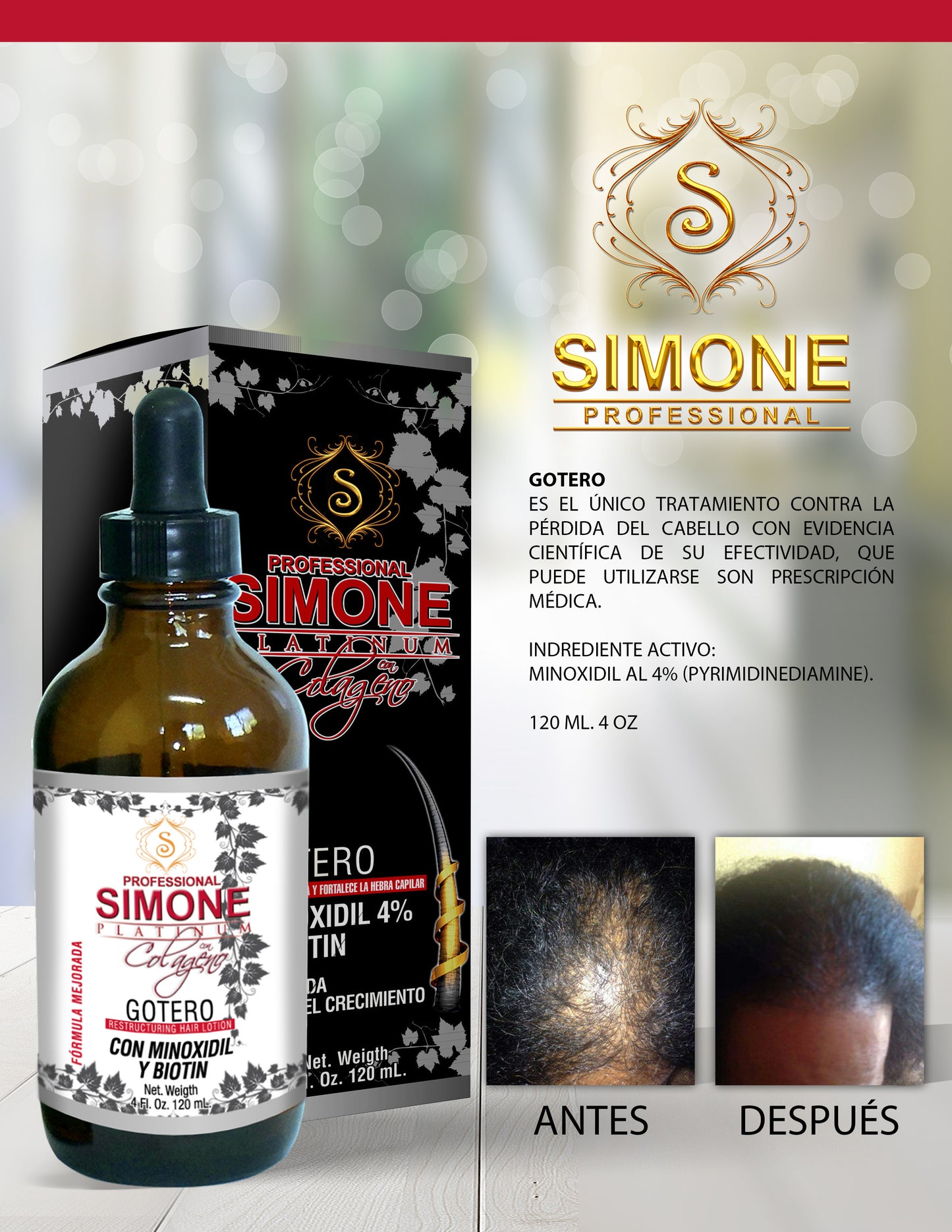 💜 SIMONE PROFESSIONAL COLÁGENO – GOTERO ANTI CAÍDA 4OZ