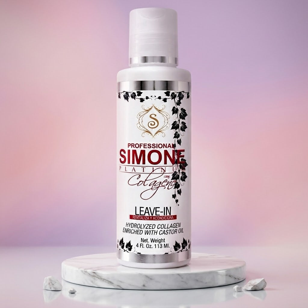 Simone Professional Platinum Leave-In Colágeno y Aceite de Ricino 4 oz SCLI4