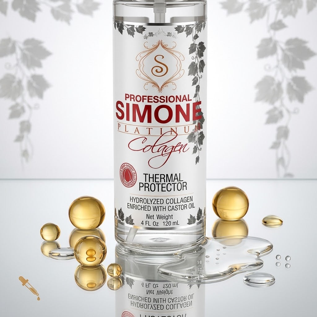 Simone Professional Platinum Collagen Laceador Protector Térmico 4 oz SCLT4