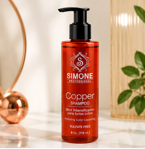Simone Professional Copper Shampoo 8 oz (118 mL) | Shampoo Intensificador para Tonos Cobre