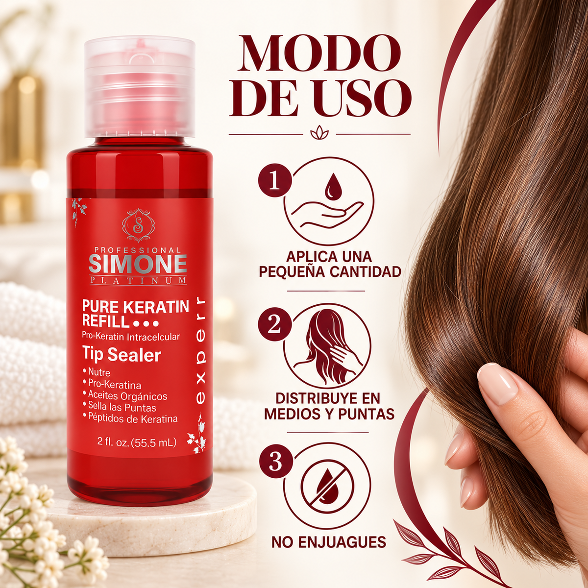 Simone Professional Keratina Sellador de Puntas SKGB2 2 oz