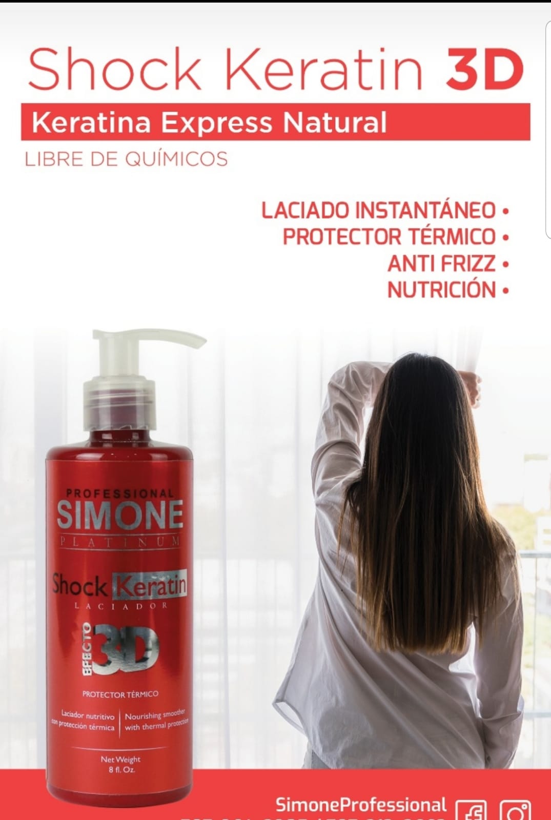 💎 SIMONE PROFESSIONAL KERATINA LACEADOR TÉRMICO 3D 4.5oz