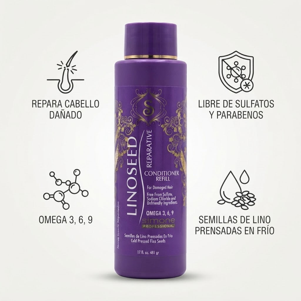 Simone Professional Linoseed Reparative Acondicionador Reparador 17 oz SLA16