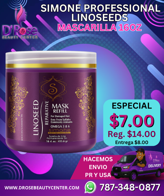 💜 SIMONE PROFESSIONAL LINOSEEDS – MASCARILLA 16oz