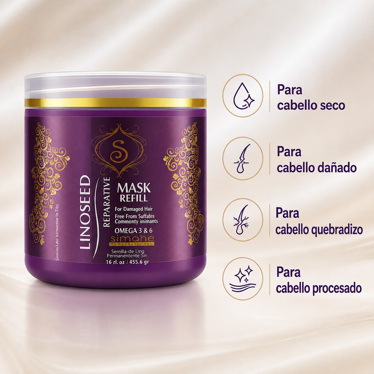 SIMONE Professional Linoseeds Mascarilla Reparadora 16oz SLM16
