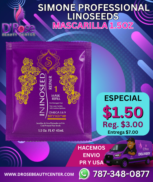 💜 SIMONE PROFESSIONAL LINOSEEDS – MASCARILLA 1.5oz