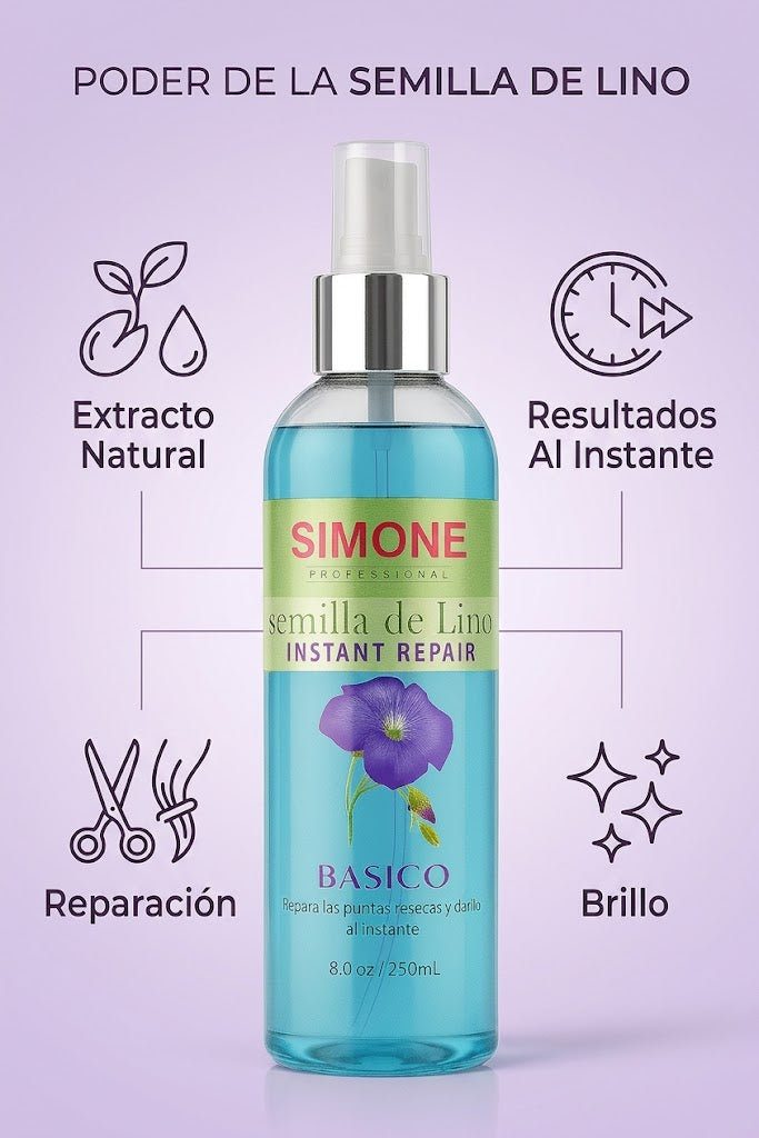 Simone Professional Linoseeds Spray Bifásico Instant Repair 8 oz