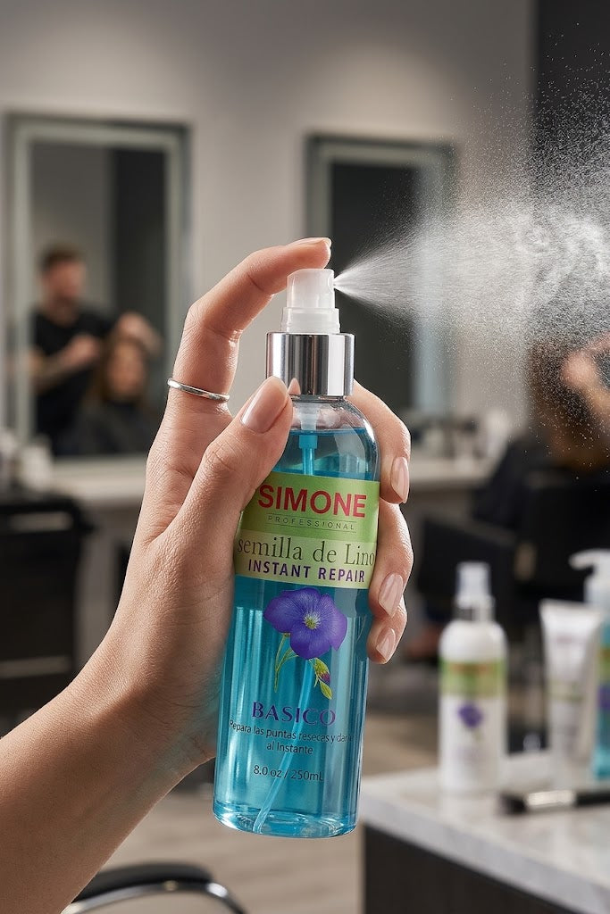 Simone Professional Linoseeds Spray Bifásico Instant Repair 8 oz