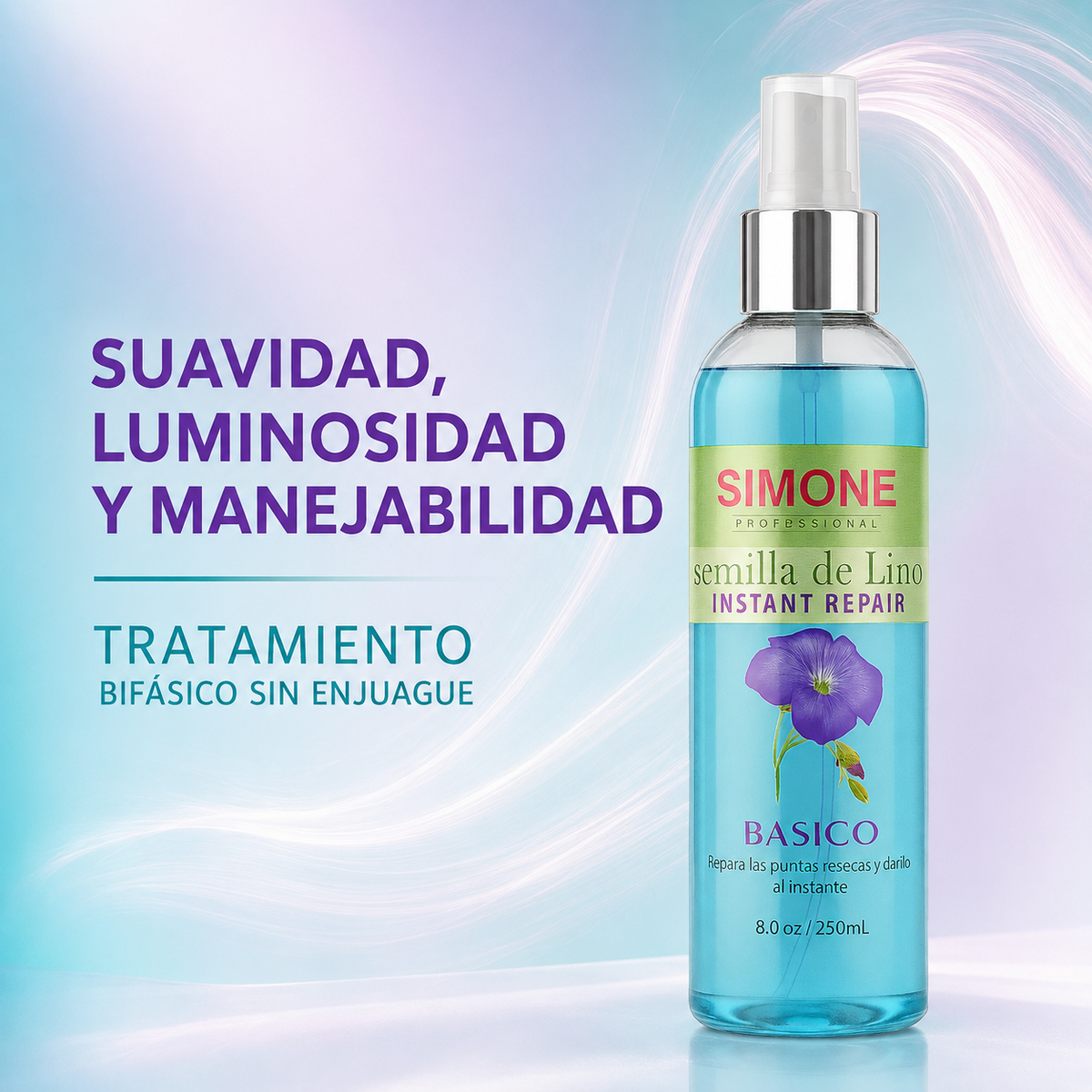 Simone Professional Linoseeds Spray Bifásico Instant Repair 8 oz