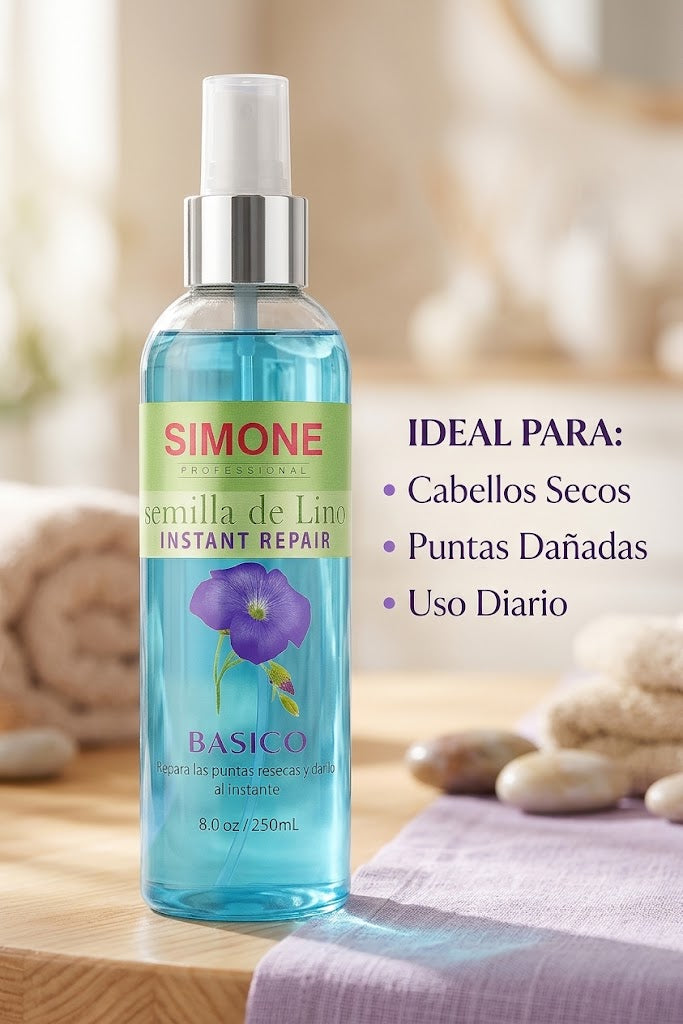 Simone Professional Linoseeds Spray Bifásico Instant Repair 8 oz
