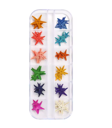 Spiral Kit de Estrellas de Mar 3D para Nail Art Multicolor 60 Piezas SNAEMS