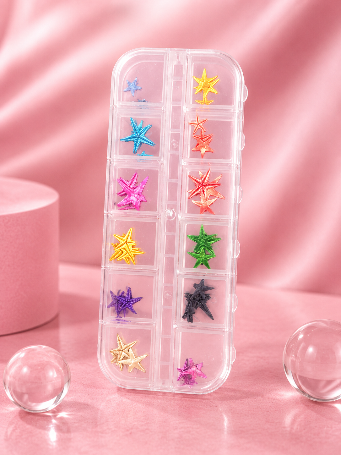 Spiral Kit de Estrellas de Mar 3D para Nail Art Multicolor 60 Piezas SNAEMS