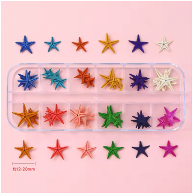 Spiral Kit de Estrellas de Mar 3D para Nail Art Multicolor 60 Piezas SNAEMS