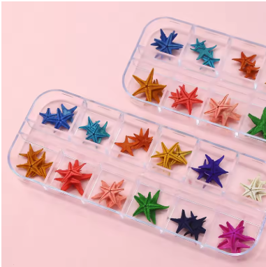 Spiral Kit de Estrellas de Mar 3D para Nail Art Multicolor 60 Piezas SNAEMS